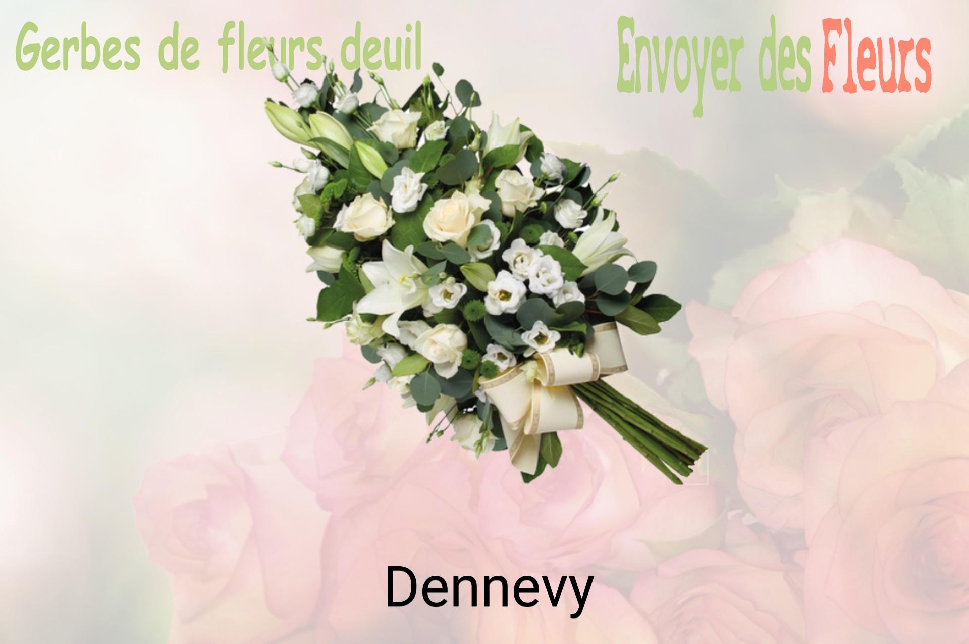 Gerbe de fleurs de deuil livrée à Dennevy